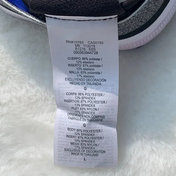 Champion Performance Moderate Sports Bra Size L Flight Blue Black Mesh Racerback - Picture 9 of 9